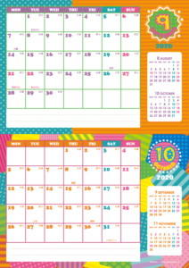 2020年9・10月｜シンプルカレンダー(横2ヶ月/A4)