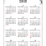 2019年ゴシックカレンダー(年間カレンダー)　UPしました。